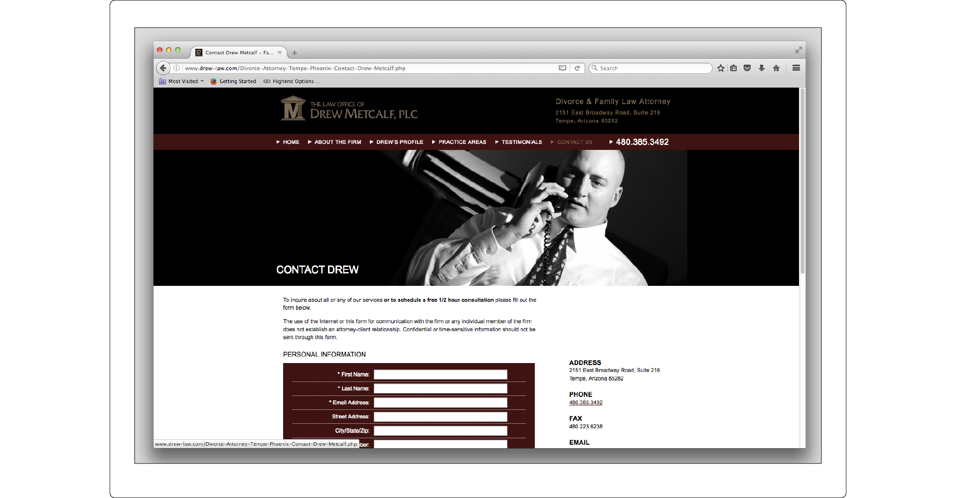 Drew Metcalf web Design