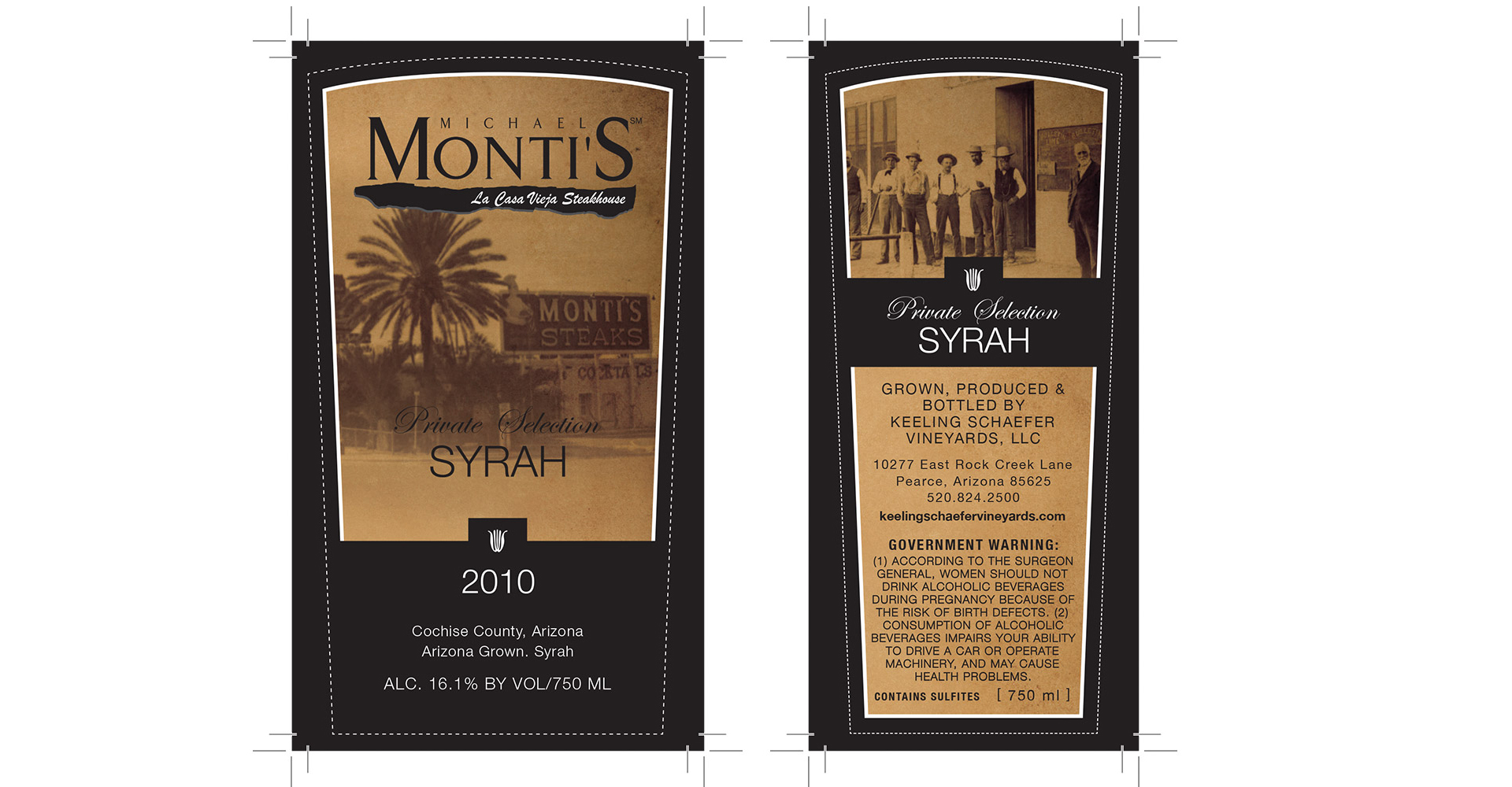 Monti's Wine Label