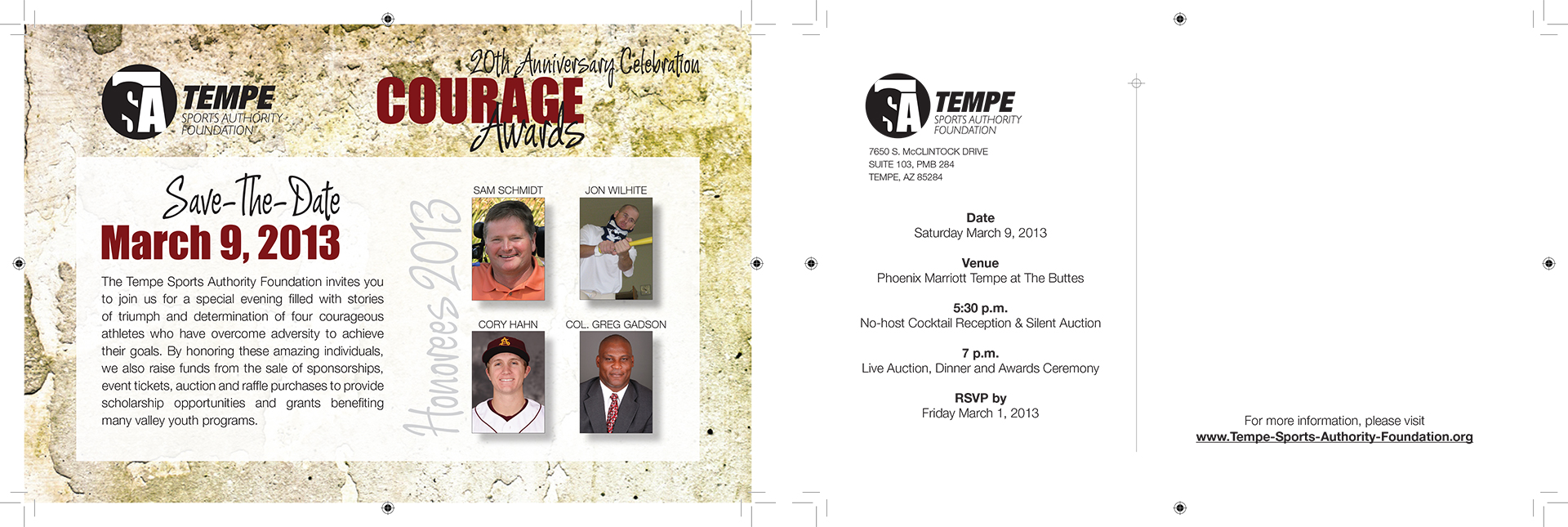 Tempe Sports Authority Foundation Invitation Design